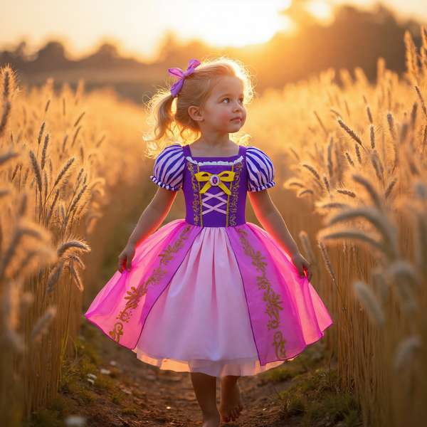 Rapunzel Prinsessenjurk meisje Korte Mouw