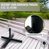 4gardenz® Parasol Kruisvoet voor Verzwaringstegels 77x77x31 cm - Zwart