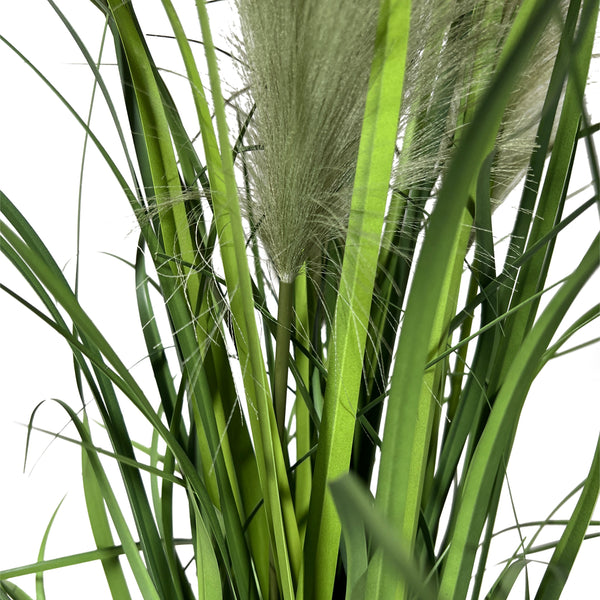 Kopu® Kunstplant Chinees Riet 120 cm - 4 pluimen - in zwarte pot
