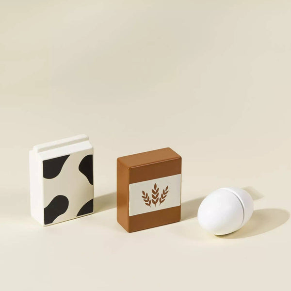 Houten Standmixer Speelset | Realistische mixer met melkpak, meel en ei