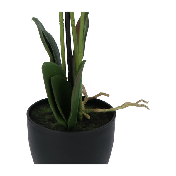 Kopu® Kunstbloem Orchidee 65 cm Lila met zwarte Sierpot - Phalenopsis