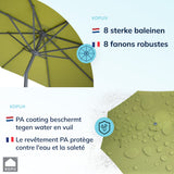Kopu® Valencia Parasol Rond 300 cm met Beschermhoes - Olijfgroen