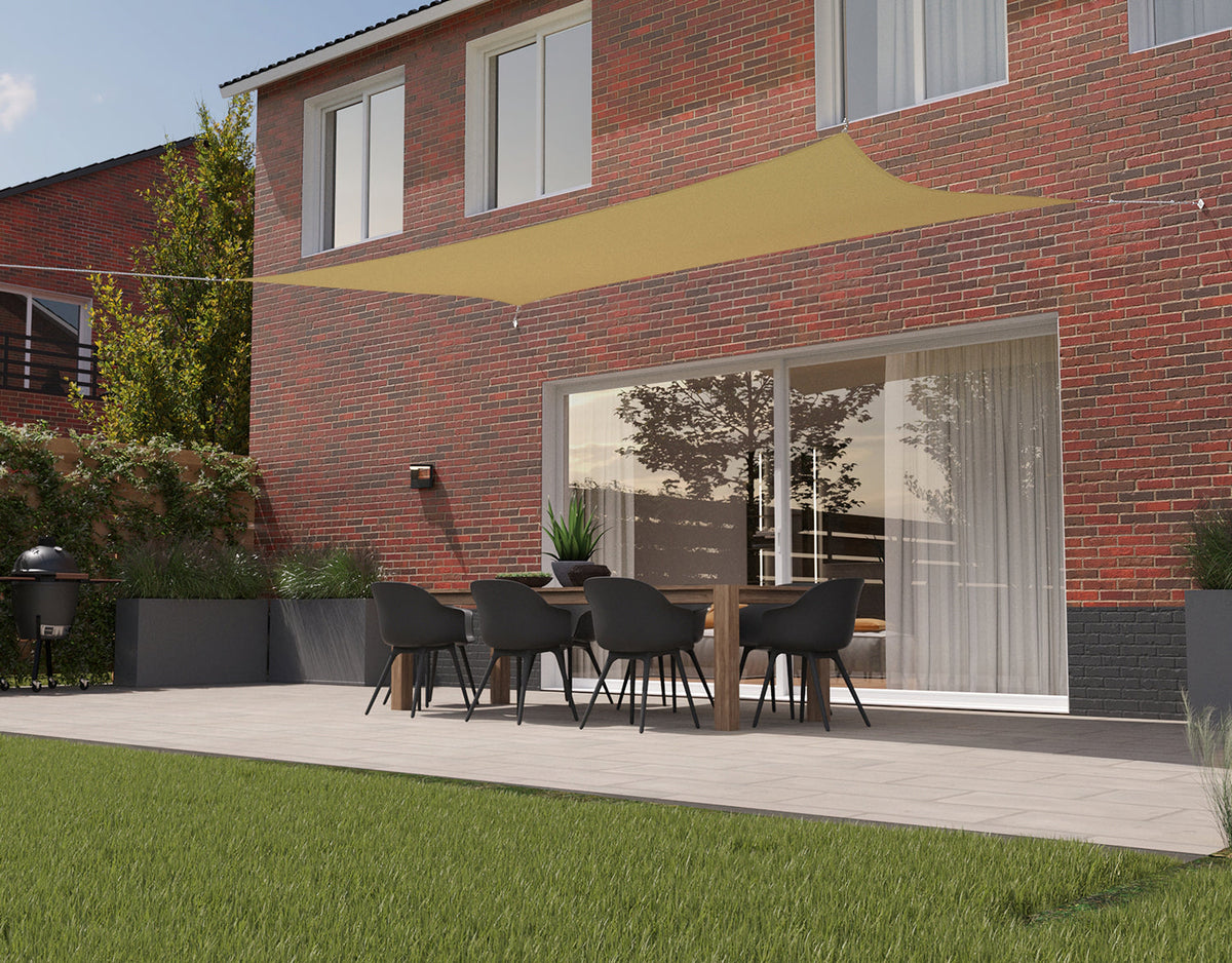 Kopu® Schaduwdoek Rechthoek 3x4 m Waterdicht - Zonnedoek - Creme