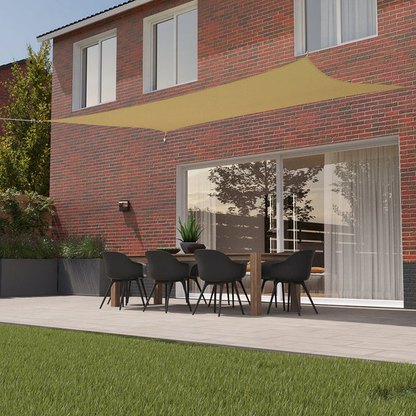 Kopu® Schaduwdoek Rechthoek 2x4 m Waterdicht - Zonnedoek - Creme