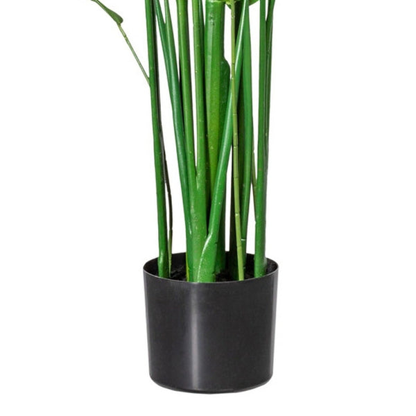 Kopu® Kunstplant Canna 140 cm 20 bladeren - in zwarte pot - Bloemriet