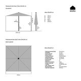 Kopu® Altea Parasolset Vierkant 230x230 cm met Hoes en Voet - Antraciet (Copy)