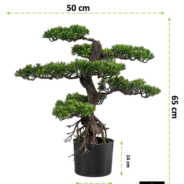 Kopu® Kunstplant Bonsai 65 cm - in zwarte Pot - Bonsai boompje