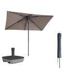 Kopu® Leon Parasol Rechthoek 150x250 cm - met Hoes en Voet - Taupe