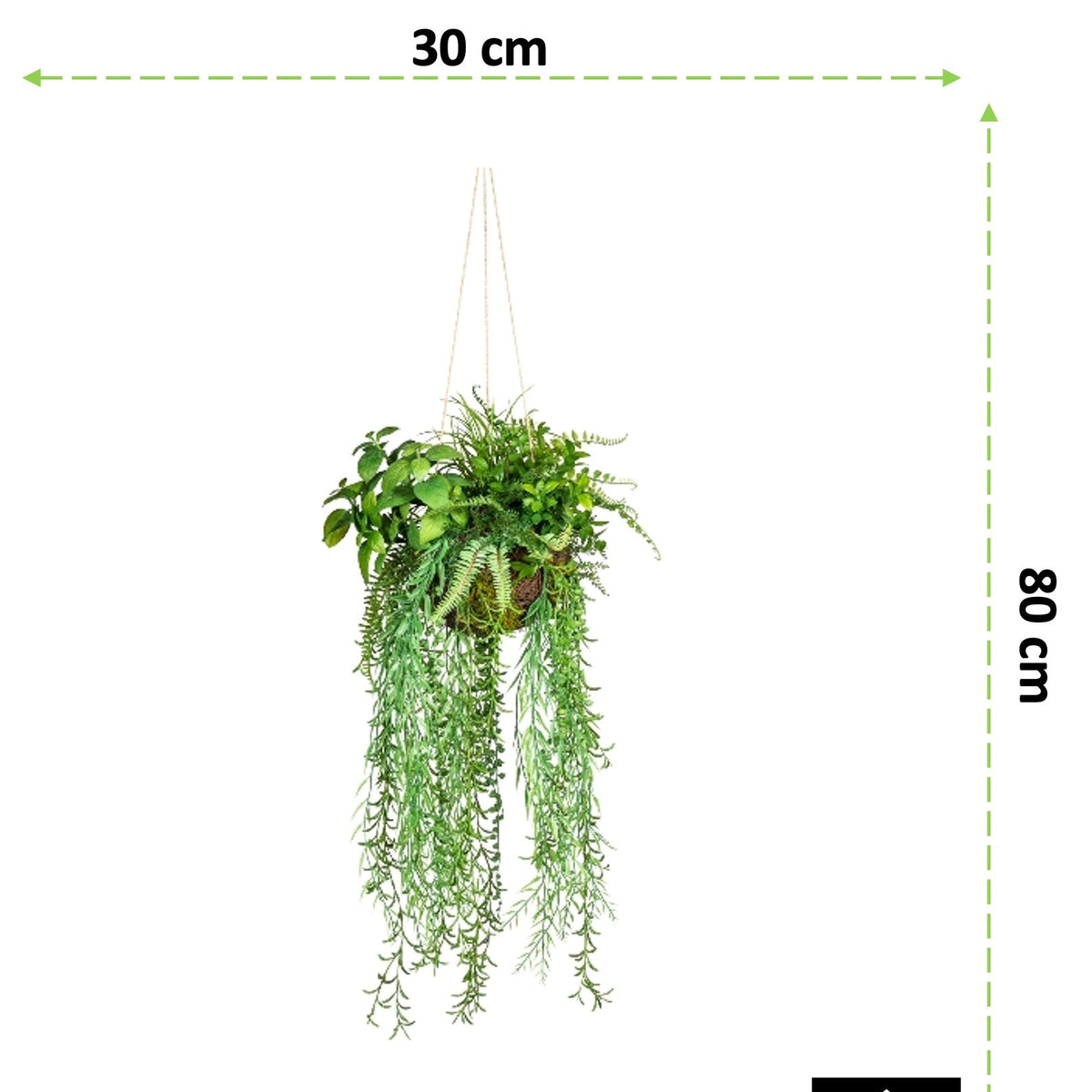 Kopu®  kunstplant BOL met diverse hangplanten 80 cm - Groen
