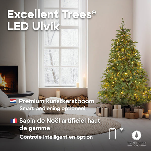 Excellent Trees® LED Ulvik 150 cm - Premium Kerstboom met 250 LED lampjes - ⌀80cm - 150cm