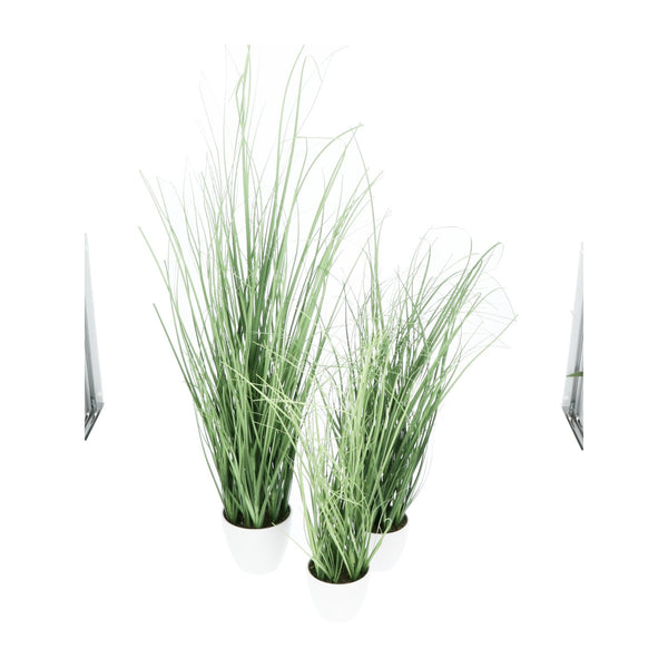 Kopu® set 3 stuks kunstplanten Grasplant 40-50-60 cm in Witte Sierpot