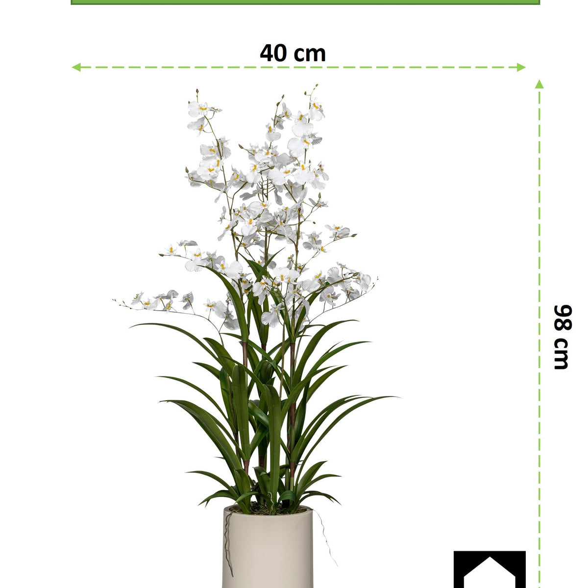 Kopu® Kunstbloem Orchidee Oncidium 98cm in pot - Wit