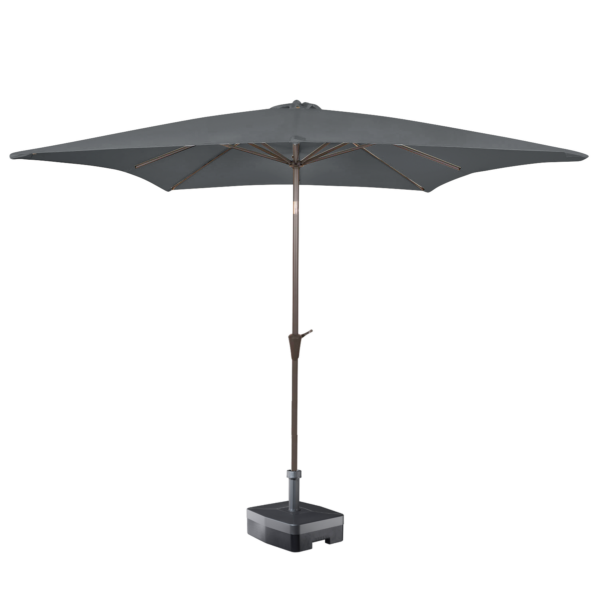 Kopu® Malaga Parasolset Vierkant 200x200 cm met Hoes en Voet - Grijs