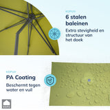 Kopu® Leon Parasol Hoogteverstelbaar 150x250cm met Hoes - Olijfgroen