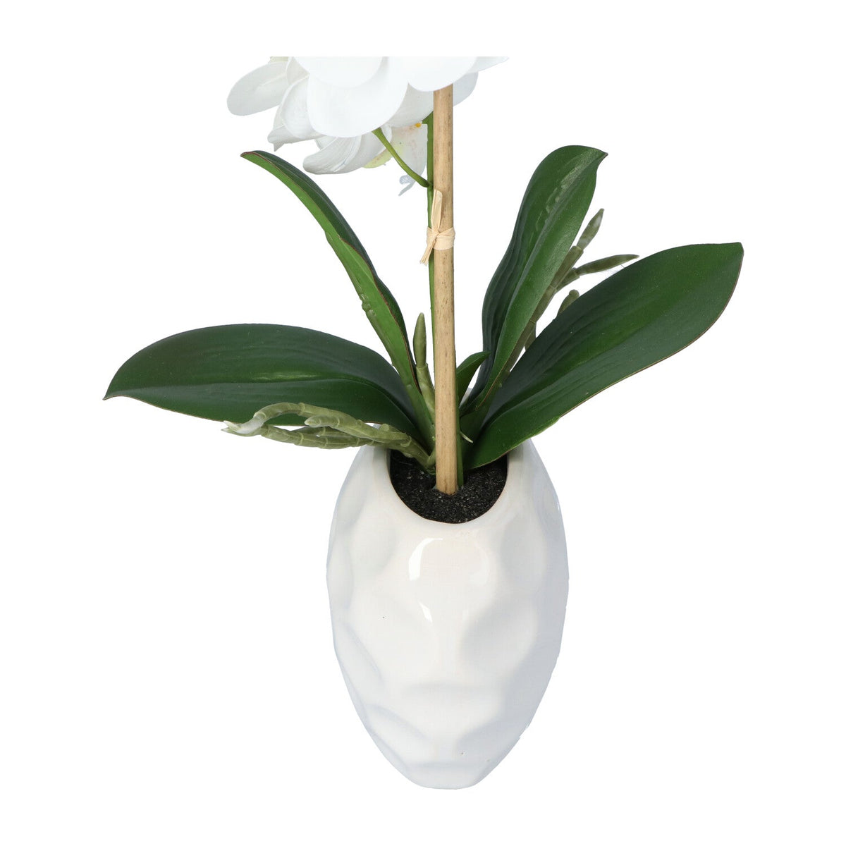 Kopu Kunstplant Orchidee 33 cm In Witte Sierpot 13x9cm - Wit