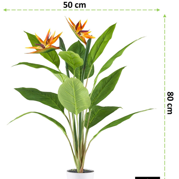 Kopu® Kunstplant Strelitzia 80cm pot wit/groen - Paradijsvogelplant