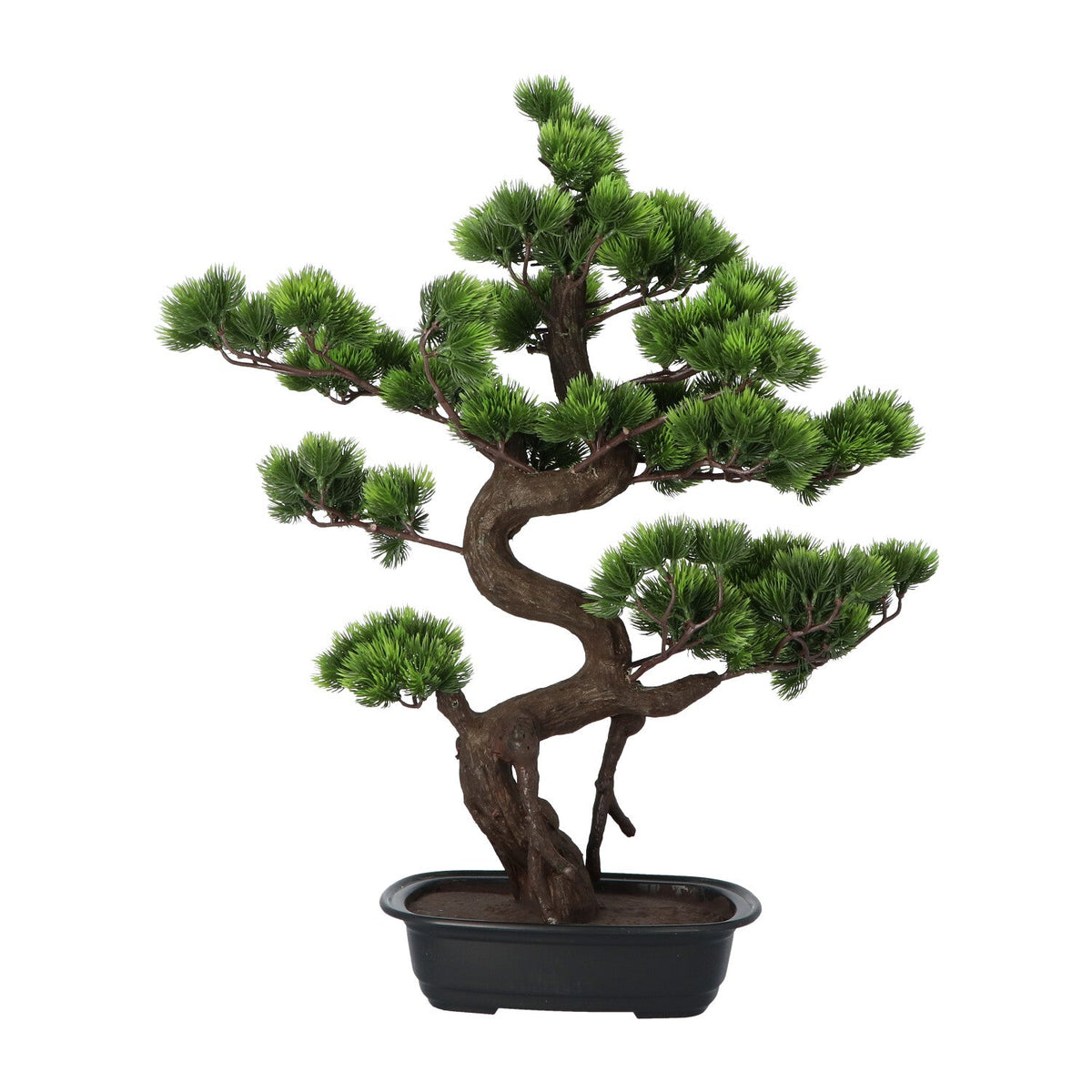 Kopu® Kunstplant Bonsai 65 cm Pijnboom met zwarte Pot - Bonsai boompje