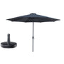 Kopu® Set Madrid 350 cm Grote Parasol Rond met Beschermhoes en Parasolvoet - Grijs