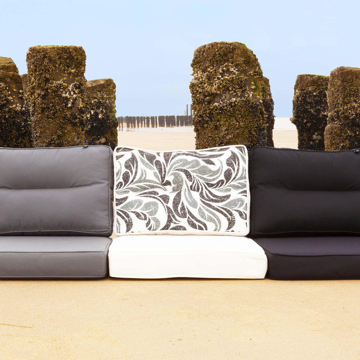 Kopu® Prisma Mouse Grey Loungekussenset Combinatie Zit en Rug 60 cm