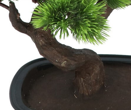 Kopu® Kunstplant Bonsai 40 cm Pijnboom met zwarte Pot - Bonsai boompje