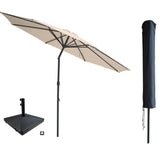 Kopu® Valencia Parasol Rond 300 cm met Beschermhoes en Voet - Creme