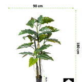 Kopu® Kunstplant Colocasia 180 cm - 19 bladeren - in zwarte pot