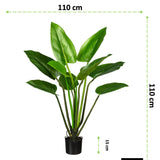 Kopu® Kunstplant Philodendron 110 cm - 9 bladeren - in zwarte pot