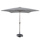 Kopu® Malaga Parasolset Vierkant 200x200 cm met Hoes en Voet - Lichtgrijs