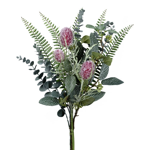 Kopu® Kunstbloemen Distel  Boeket Mix 56cm - Bordeaux