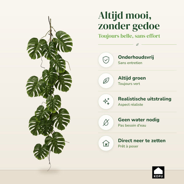 Kopu Hangplant Split Philodendron 119 cm - Macramé Plantenhanger Xl