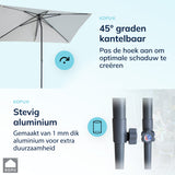 Kopu® Leon Parasol Rechthoek 150x250 cm - met Hoes en Voet - Creme