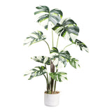 Kopu® Kunstplant Monstera Variegata 100 cm - 9 bladeren - Gatenplant