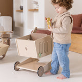 Loopwagen Oliver | Houten winkelwagen met accessoires