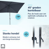 Kopu® Sevilla Parasol Rechthoek 200x300 cm met Hoes - Balkonparasol Grijs