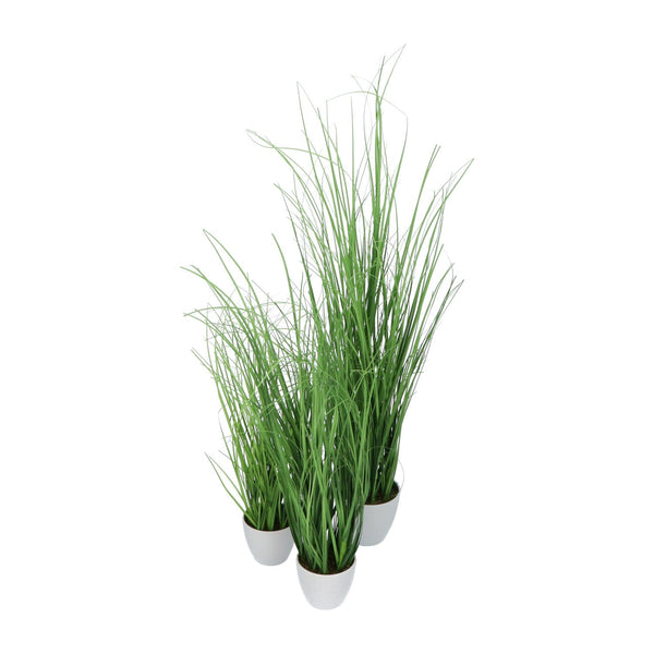 Kopu® set 3 stuks kunstplanten Grasplant 40-50-60 cm in Witte Sierpot
