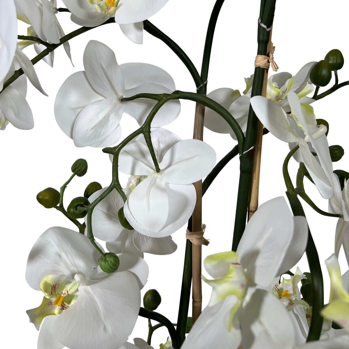 Kopu® Kunstbloem Orchidee 110 cm Wit Bloempot Rond - Phalaenopsis