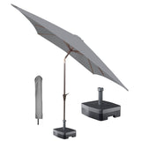 Kopu® Malaga Parasolset Vierkant 200x200 cm met Hoes en Voet - Lichtgrijs