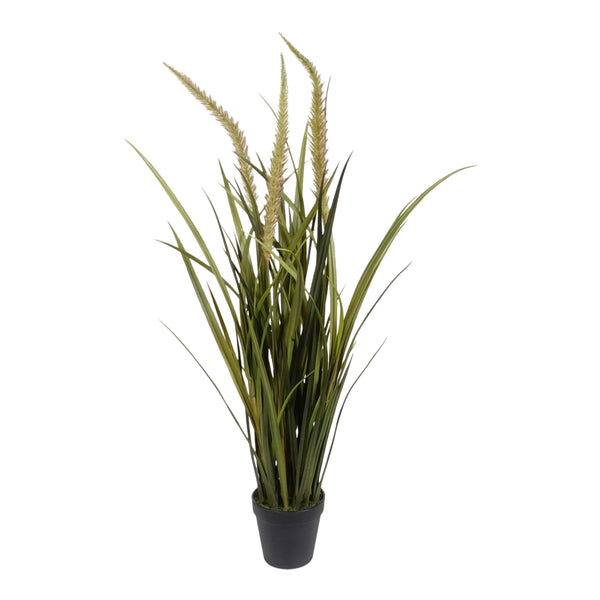 Kopu® Kunstplant Miscanthus 90 cm - 3 pluimen - in zwarte pot