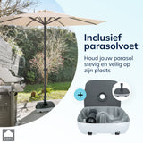 Kopu® Valencia Parasol Rond 300 cm met Beschermhoes en Voet - Creme