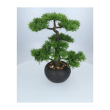 Kopu® Kunstplant Bonsai Ceder 48 cm met zwarte Pot - Bonsai boompje