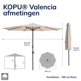 Kopu® Valencia Parasol Rond 300 cm met Beschermhoes - Creme