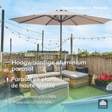 Kopu® Valencia Parasol Rond 300 cm met Beschermhoes - Taupe