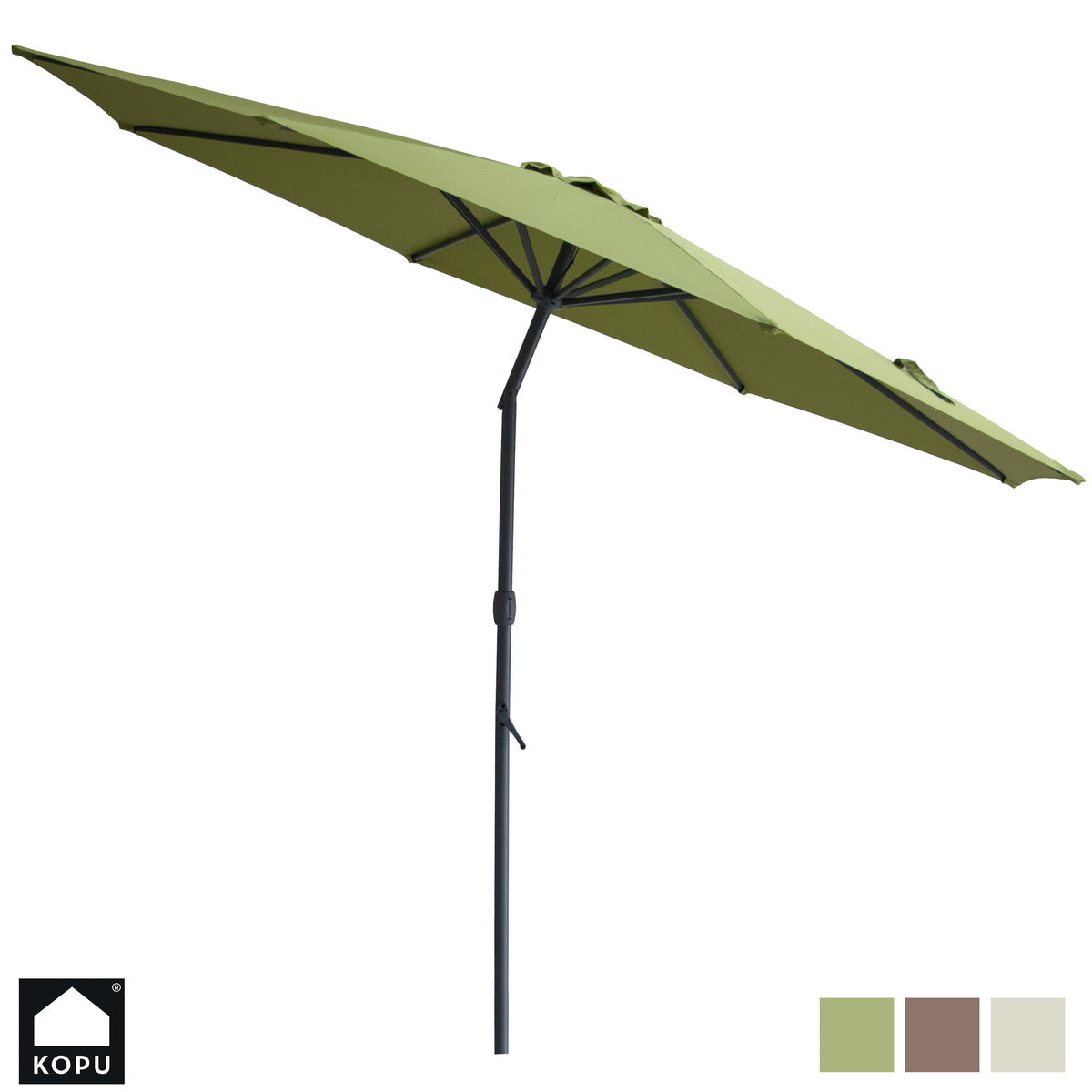 Kopu® Valencia Parasol Rond 300 cm met Beschermhoes - Olijfgroen