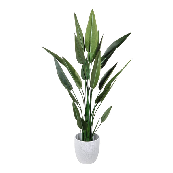 Kopu® Kunstplant Canna 140 cm 20 bladeren - in zwarte pot - Bloemriet