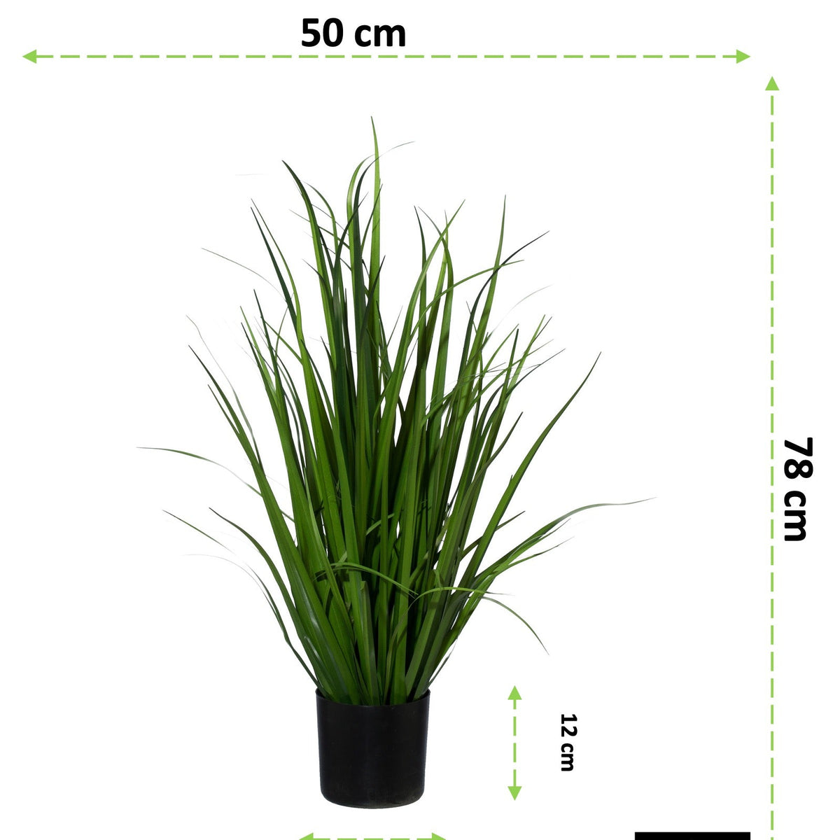 Kopu® Kunstplant Miscanthus 78 cm - in zwarte pot - Nepgras