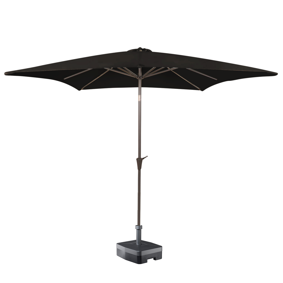Kopu® Malaga Parasolset Vierkant 200x200 cm met Voet - Zwart