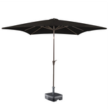 Kopu® Malaga Parasolset Vierkant 200x200 cm met Voet - Zwart