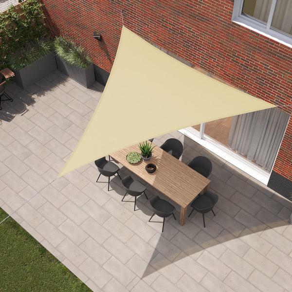 Kopu® Schaduwdoek Driehoek 4x4x4 mtr Waterdicht 230 grams - Creme