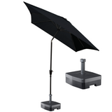 Kopu® Bilbao Parasolset Rechthoekig 150x250 cm met Voet - Zwart