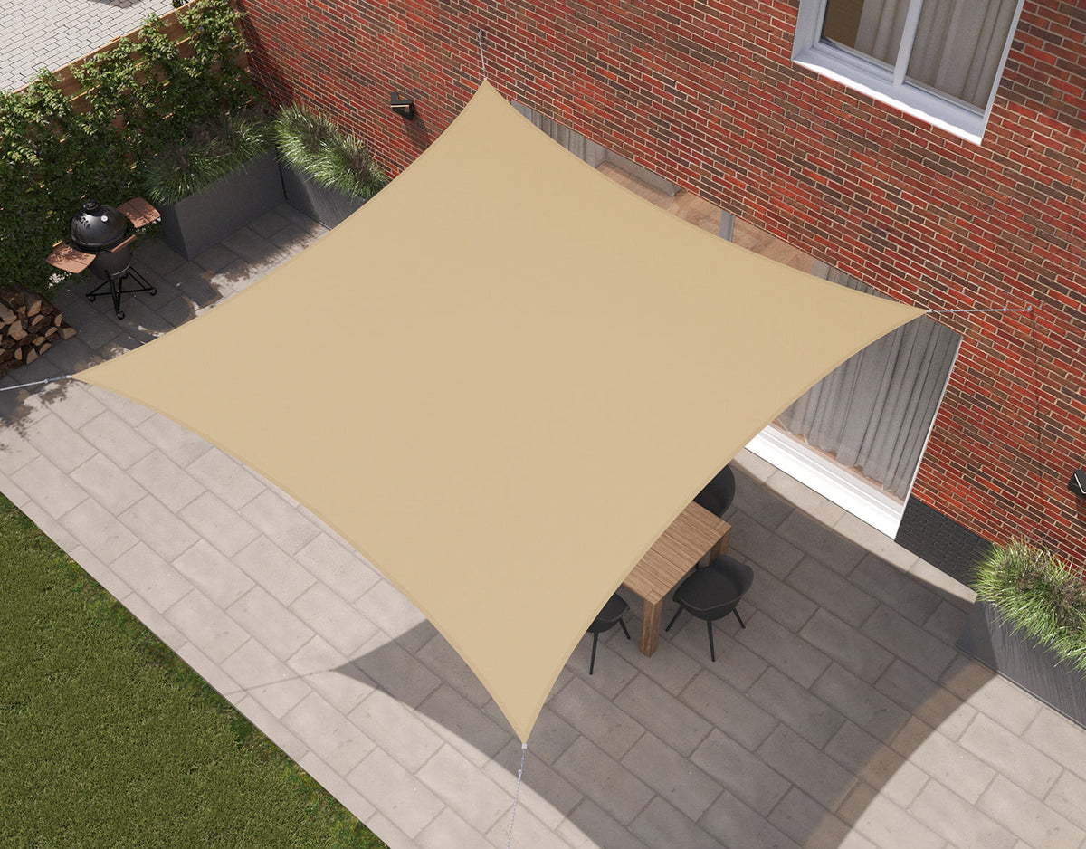 Kopu® Schaduwdoek 4x4m Vierkant Waterdicht 230 gram Zonnedoek - Zand